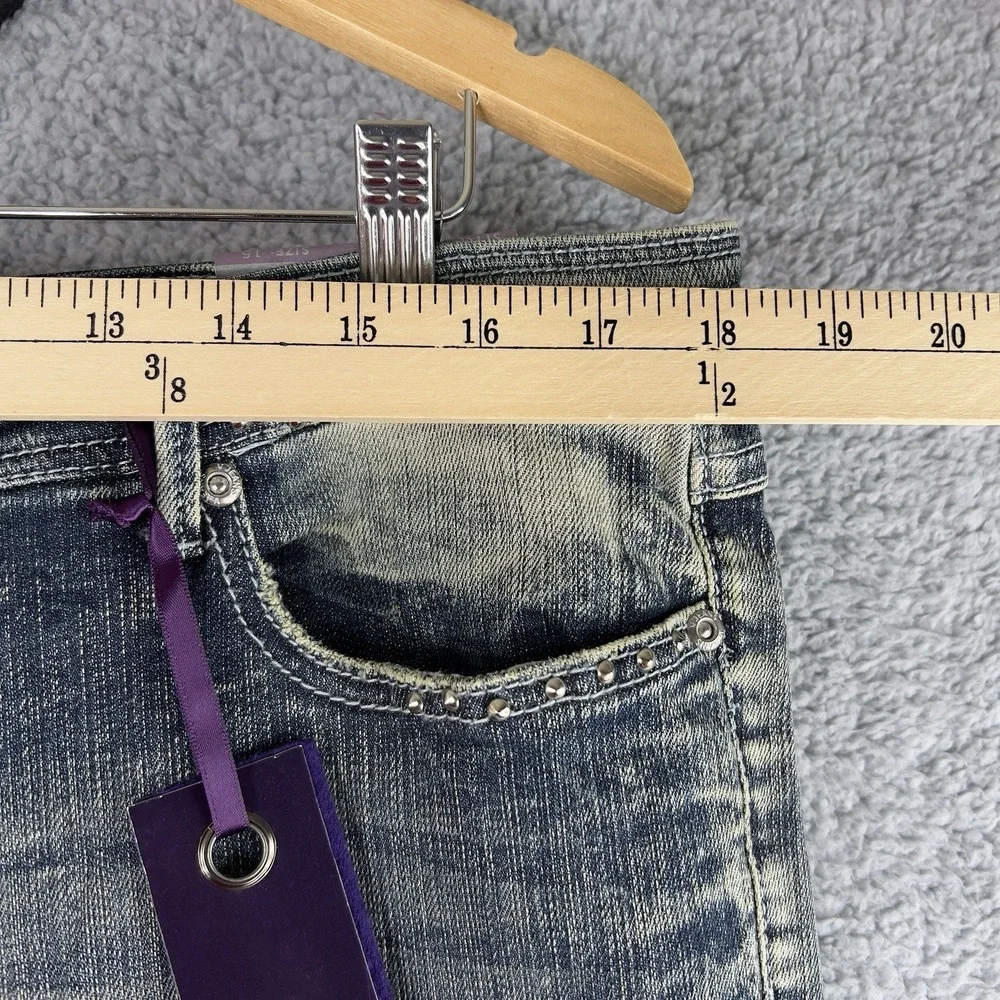 Vigoss Womens Boot Cut Jeans Blue Pocket Light Wash Faded Stretch Juniors 15 New - Picture 12 of 14